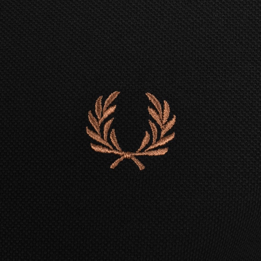 Image number 3 for Fred Perry Tartan Collar Polo T Shirt Black
