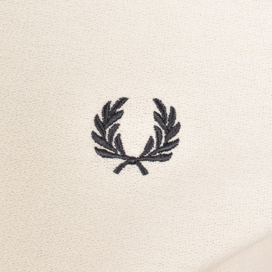 Image number 3 for Fred Perry Zip Neck Crepe Polo T Shirt Ecru