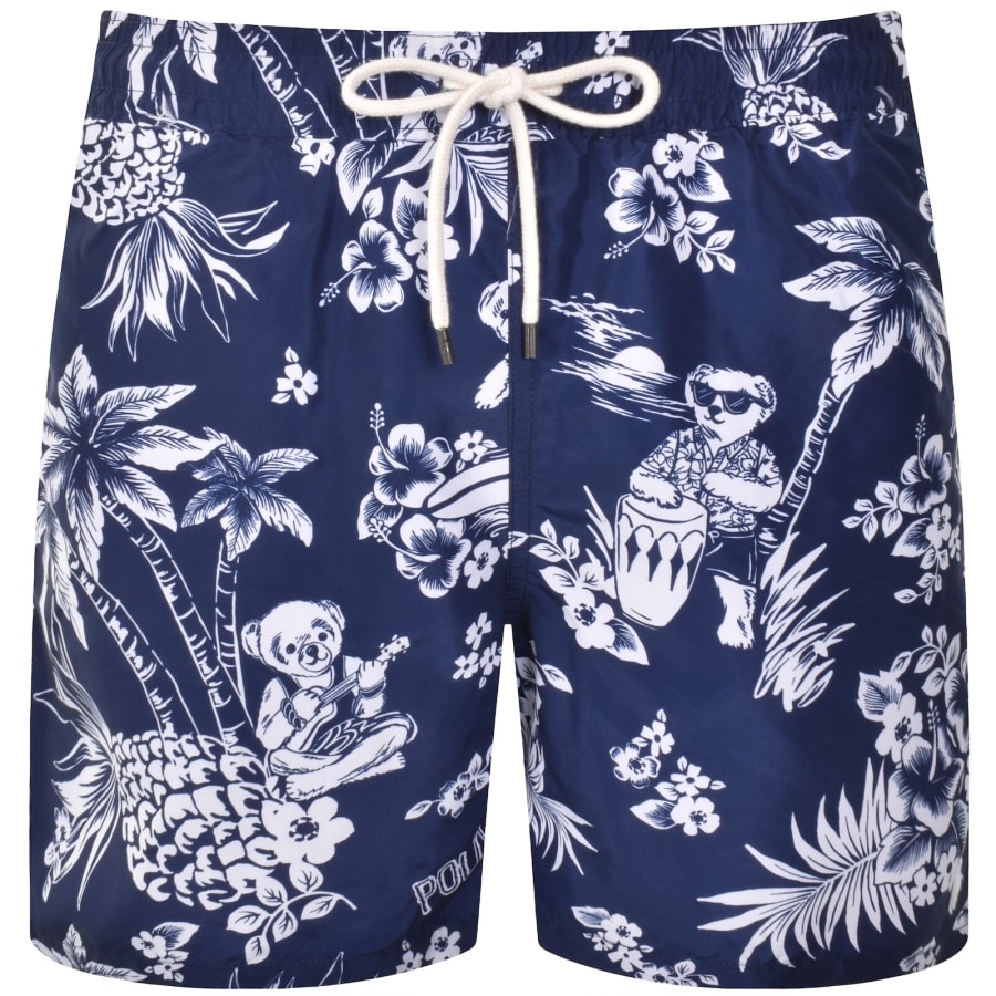Image number 1 for Ralph Lauren Tropical Bear Swim Shorts Blue