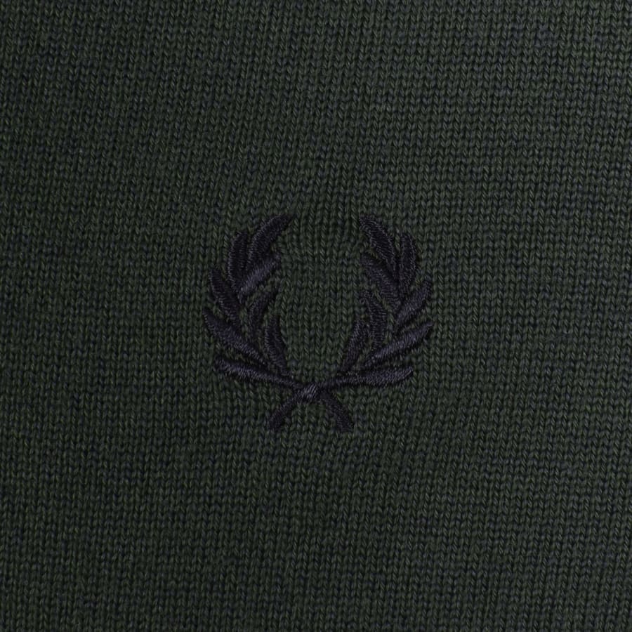 Image number 3 for Fred Perry Long Sleeve Knit Polo Court Green
