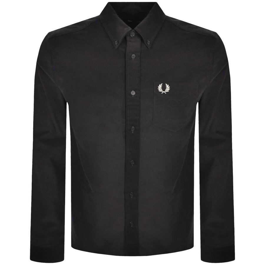 Image number 1 for Fred Perry Needle Corduroy Shirt Anchor Grey