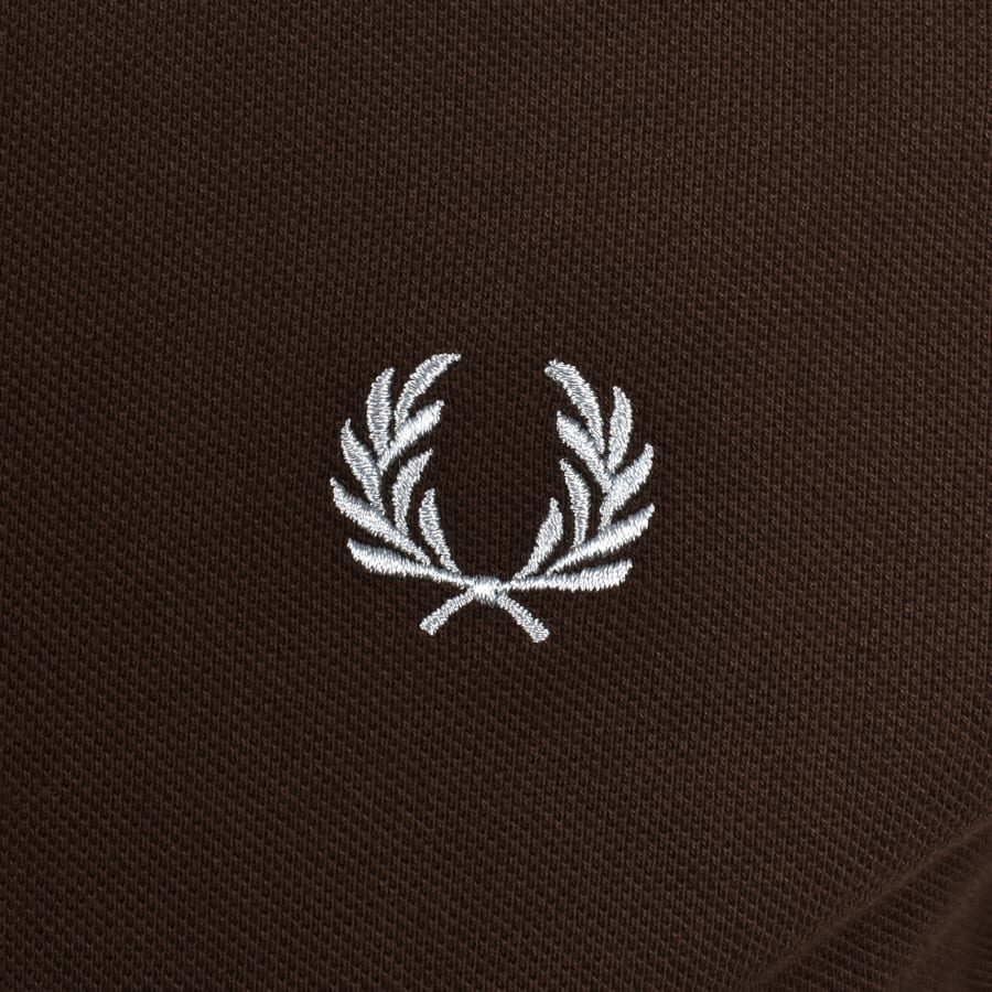 Image number 3 for Fred Perry Striped Cuff T Shirt Brown
