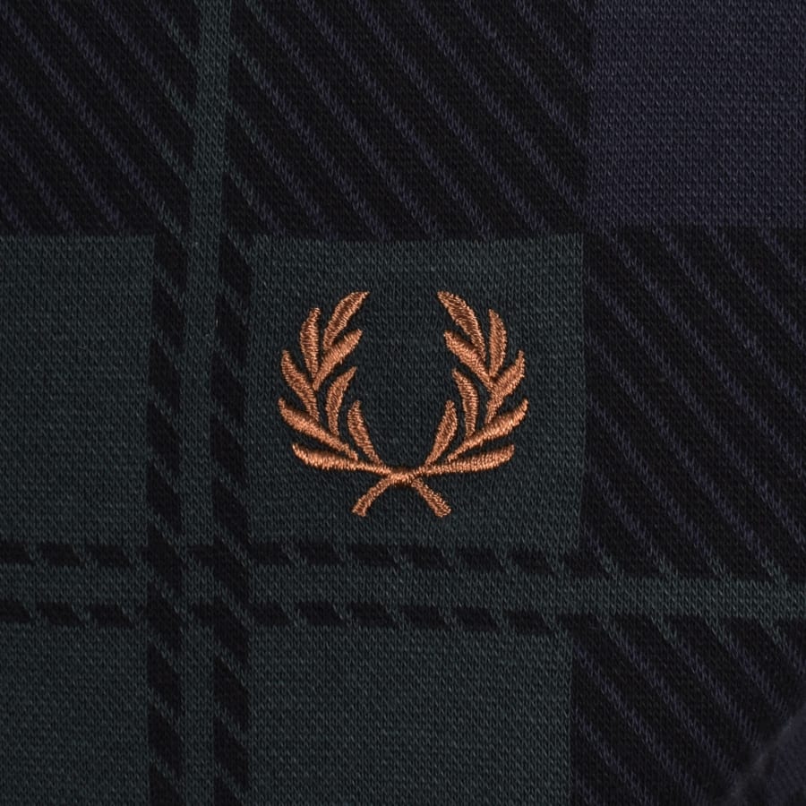 Image number 3 for Fred Perry Tartan Jacquard T Shirt Black