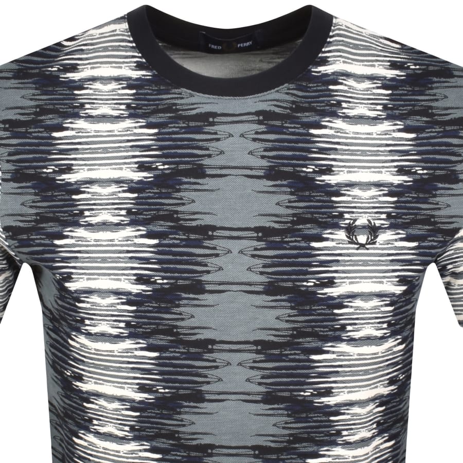Image number 2 for Fred Perry Soundwave Glitch T Shirt Blue