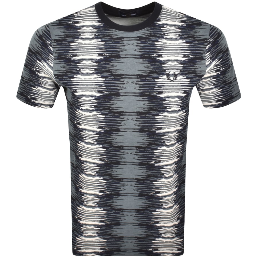 Image number 1 for Fred Perry Soundwave Glitch T Shirt Blue