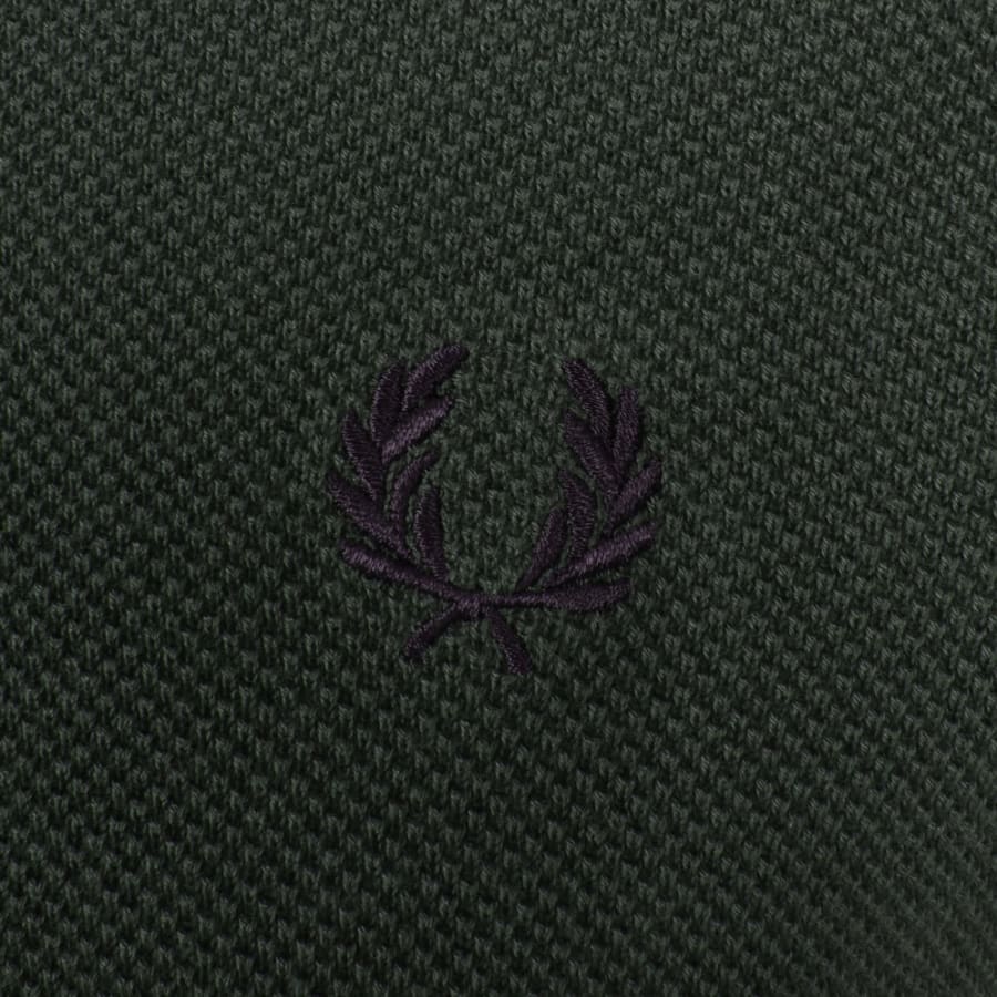 Image number 3 for Fred Perry Pique Stitch Jumper Court Green