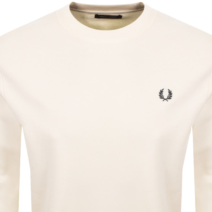Image number 2 for Fred Perry Crew Neck Sweatshirt Ecru