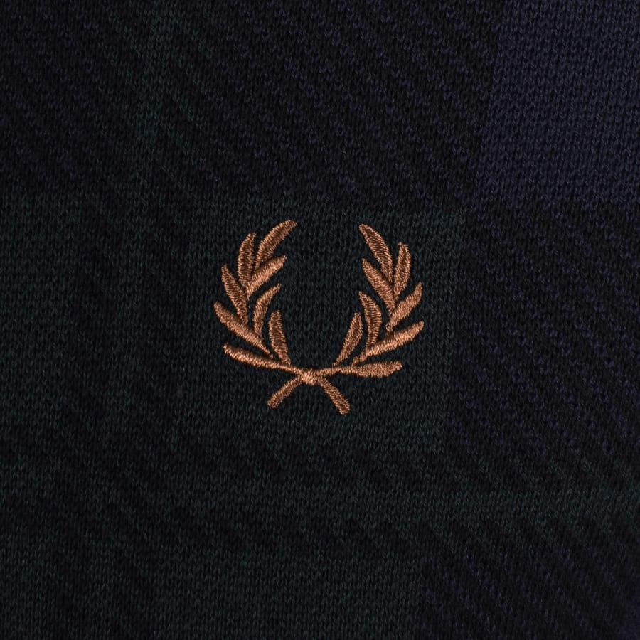 Image number 3 for Fred Perry Tartan Knit Polo T Shirt Black