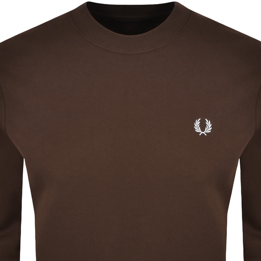 Image number 2 for Fred Perry Crew Neck Sweatshirt Tobacco Brown