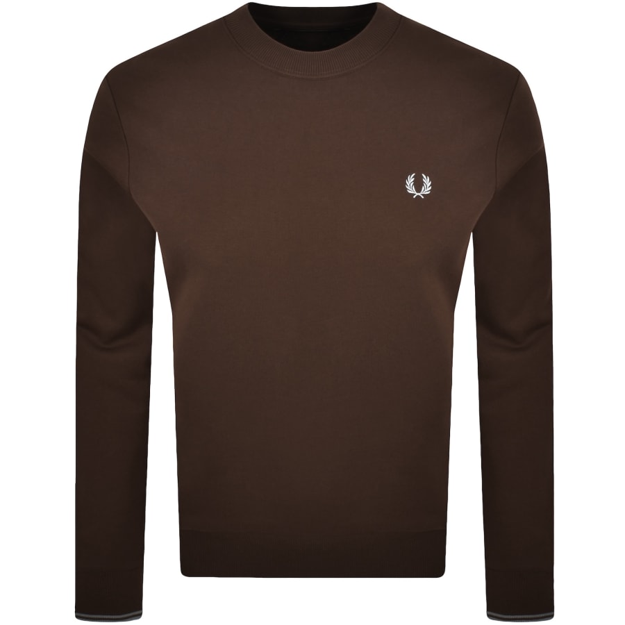 Image number 1 for Fred Perry Crew Neck Sweatshirt Tobacco Brown