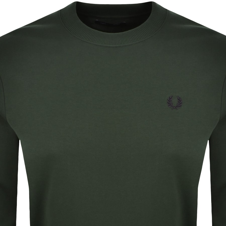 Image number 2 for Fred Perry Crew Neck Sweatshirt Court Green
