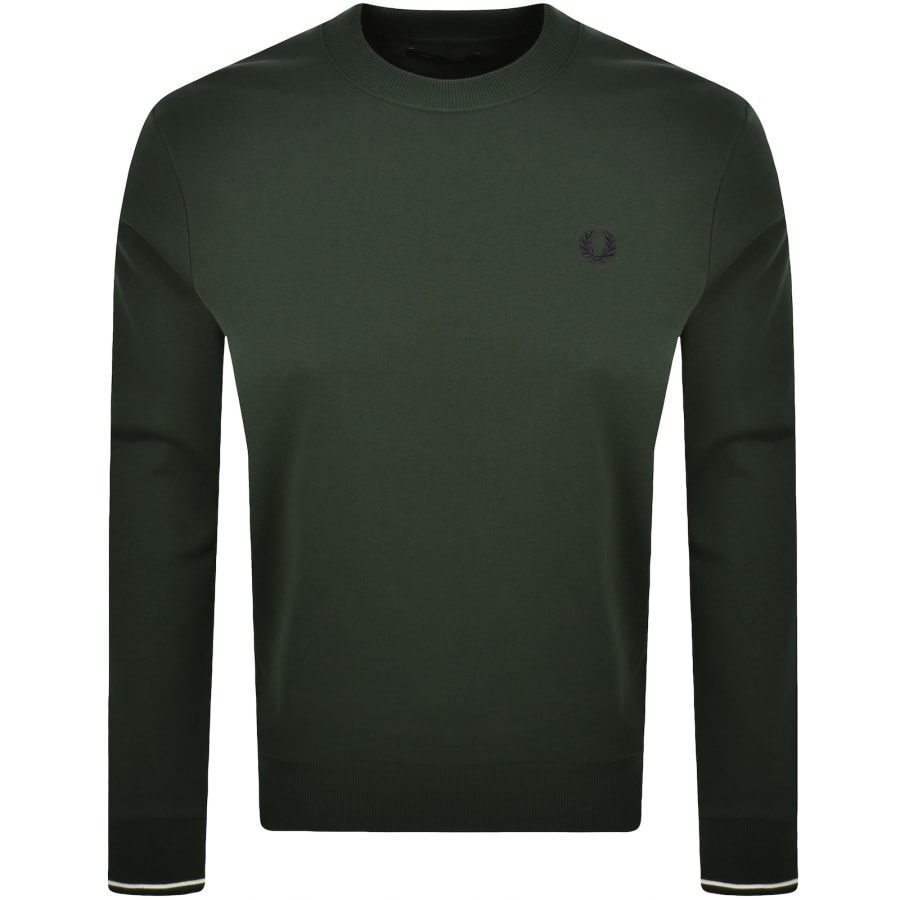 Image number 1 for Fred Perry Crew Neck Sweatshirt Court Green