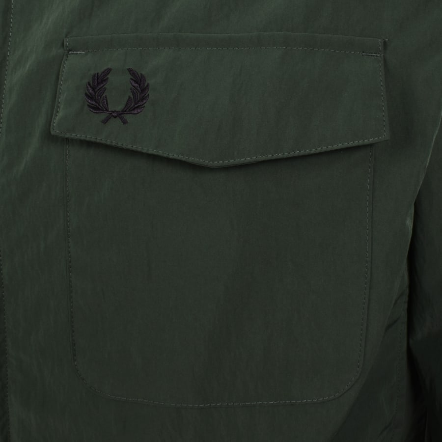 Image number 3 for Fred Perry Zip Pocket Overshirt Court Green