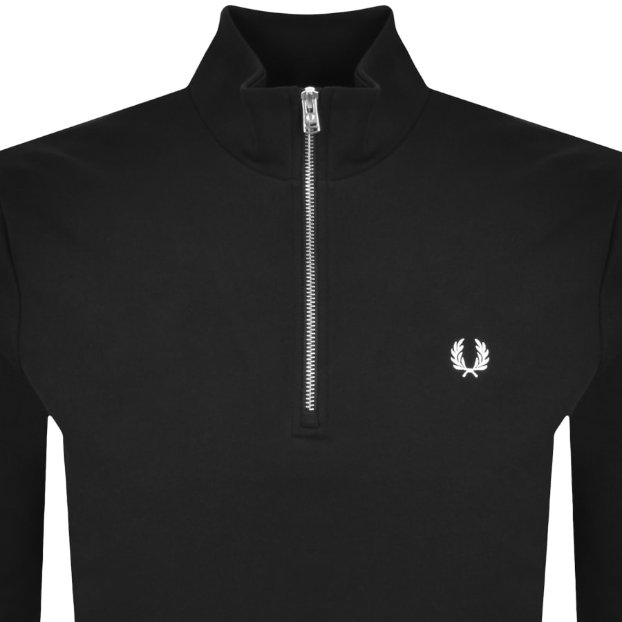 Image number 2 for Fred Perry Half Zip Sweatshirt Black