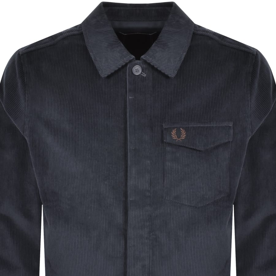 Image number 2 for Fred Perry Corduroy Overshirt Navy