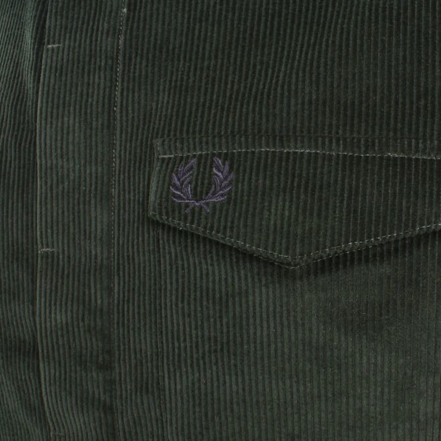 Image number 3 for Fred Perry Corduroy Overshirt Court Green