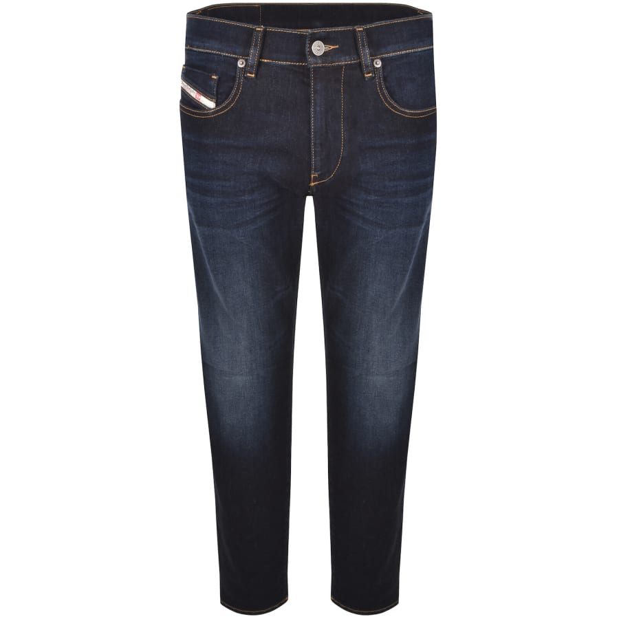 Image number 2 for Diesel D Strukt Slim Fit Dark Wash Jeans Navy