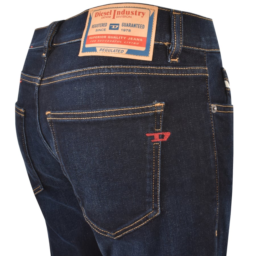 Image number 4 for Diesel D Strukt Slim Fit Dark Wash Jeans Navy