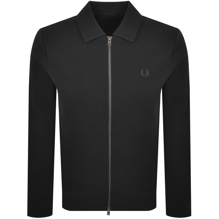 Image number 1 for Fred Perry Zip Through Collared Sweatshirt Black