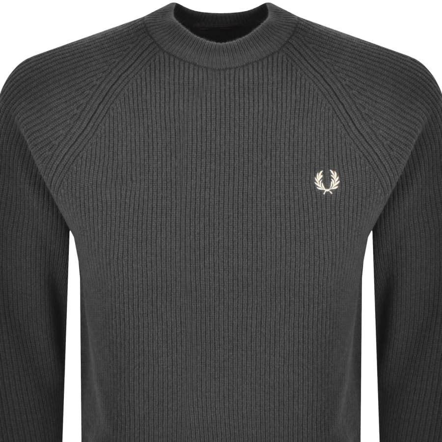 Image number 2 for Fred Perry Lambswool Jumper Anchor Grey