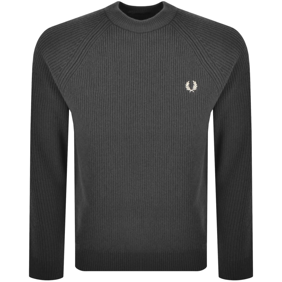 Image number 1 for Fred Perry Lambswool Jumper Anchor Grey
