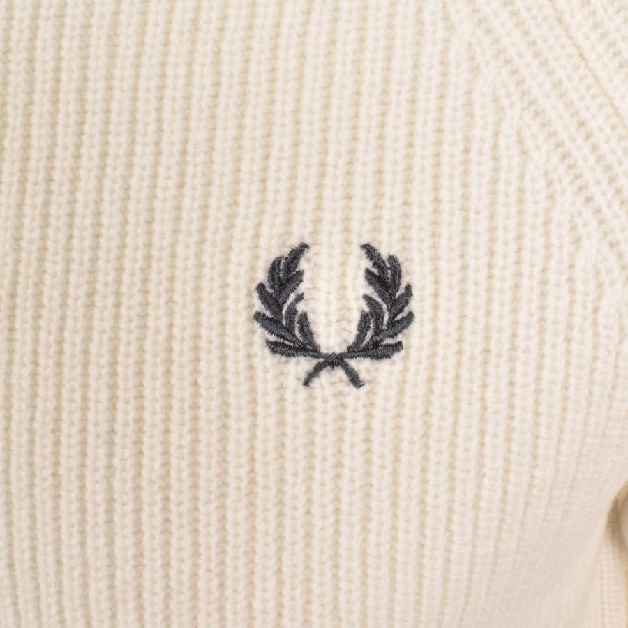 Image number 3 for Fred Perry Lambswool Jumper Ecru