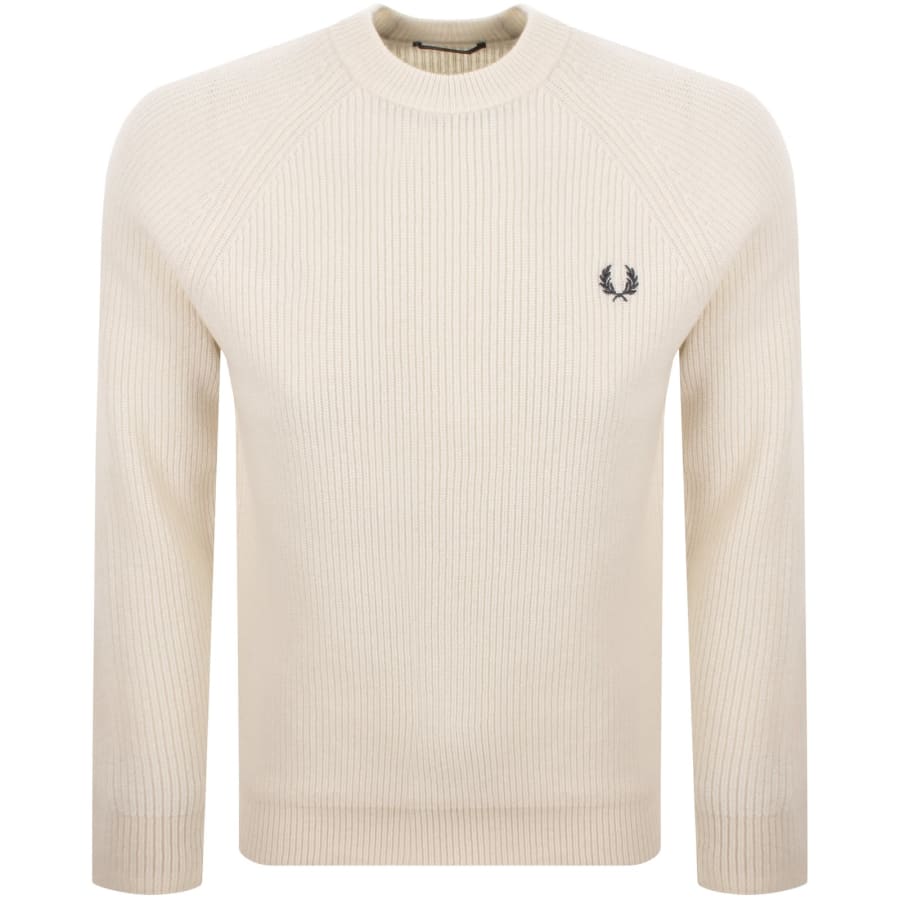 Image number 1 for Fred Perry Lambswool Jumper Ecru