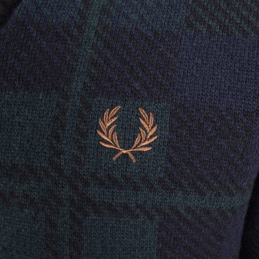 Image number 3 for Fred Perry Tartan Jumper Blackwatch