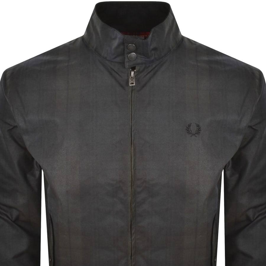 Image number 2 for Fred Perry Tartan Harrington Jacket Black