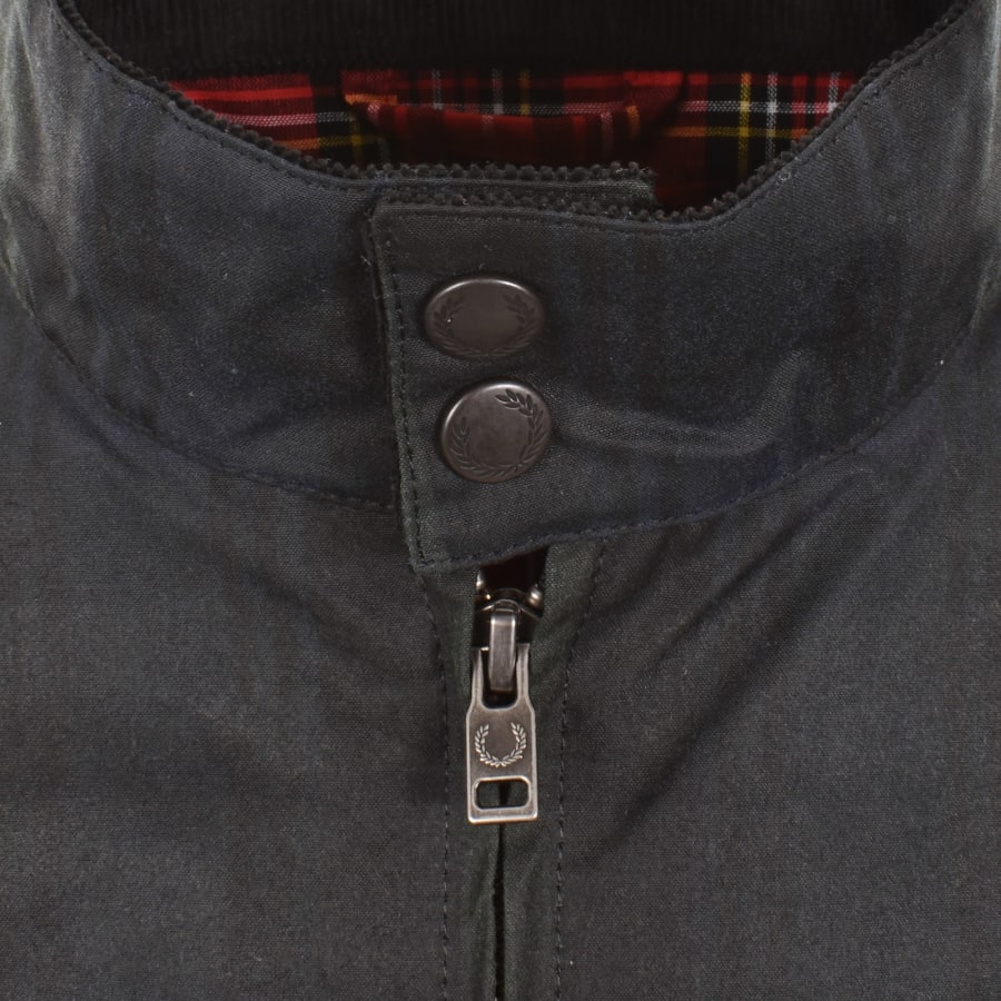 Image number 5 for Fred Perry Tartan Harrington Jacket Black