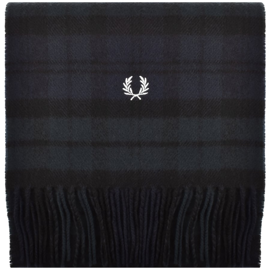 Image number 1 for Fred Perry Lambswool Tartan Scarf Black