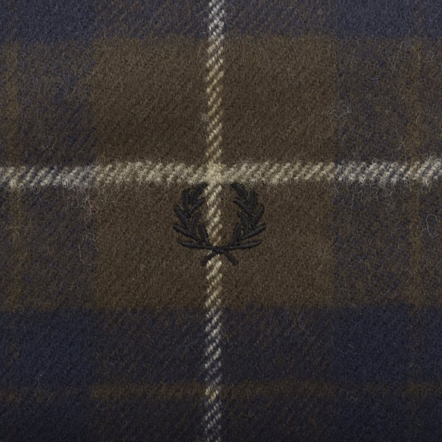 Image number 3 for Fred Perry Lambswool Tartan Scarf Brown