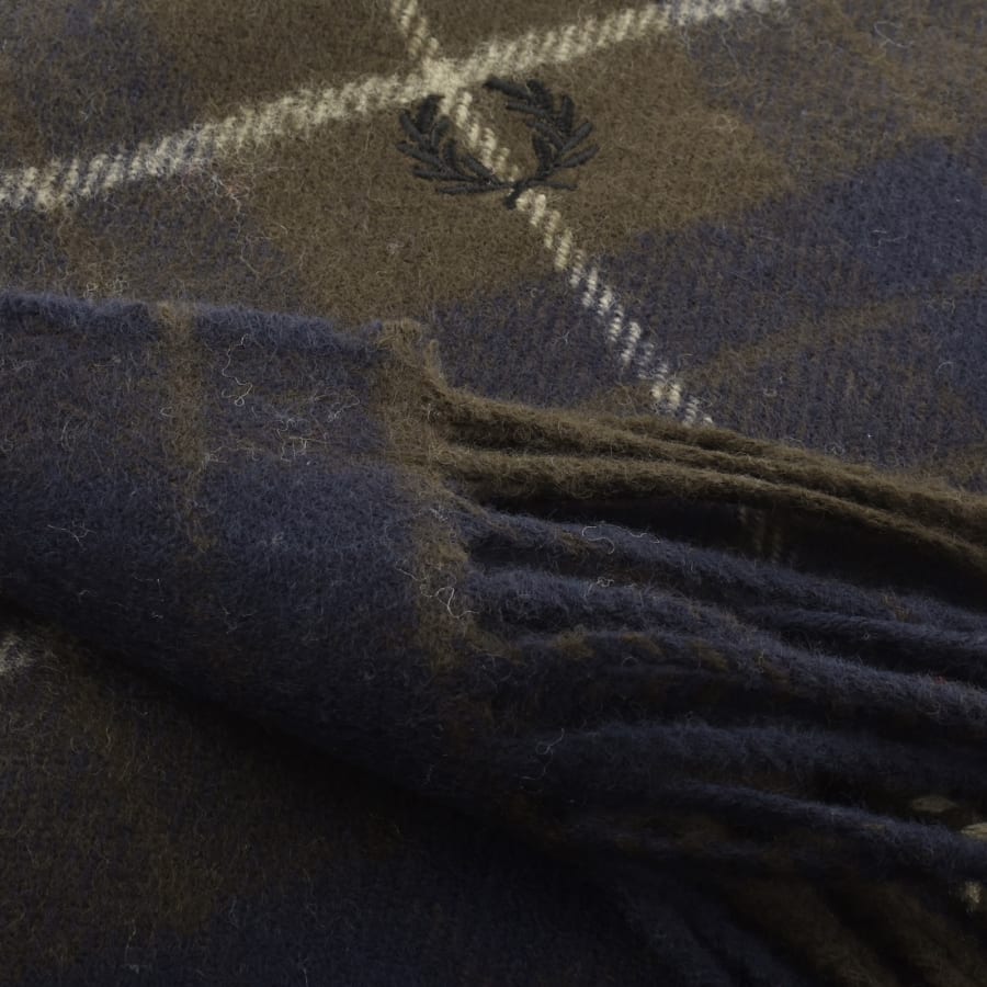 Image number 4 for Fred Perry Lambswool Tartan Scarf Brown