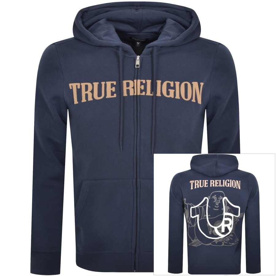 Image number 1 for True Religion Buddha Full Zip Hoodie Blue