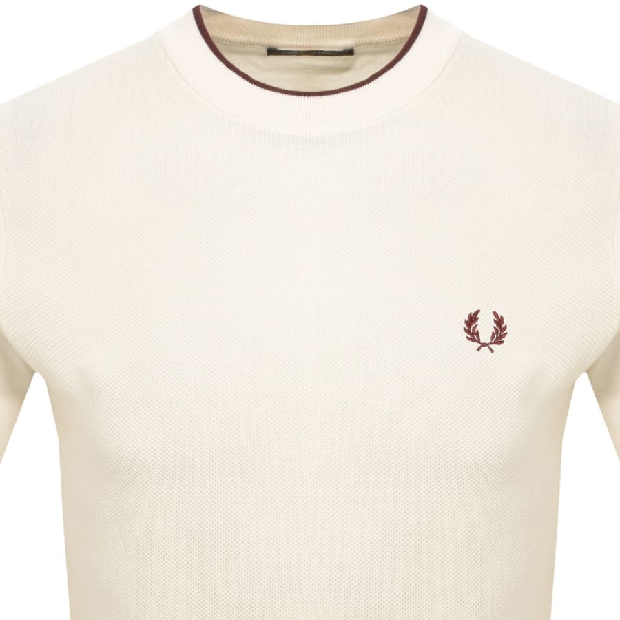 Image number 2 for Fred Perry Pique Stitch Knit T Shirt Ecru
