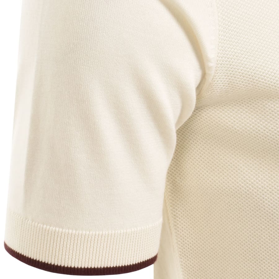 Image number 4 for Fred Perry Pique Stitch Knit T Shirt Ecru