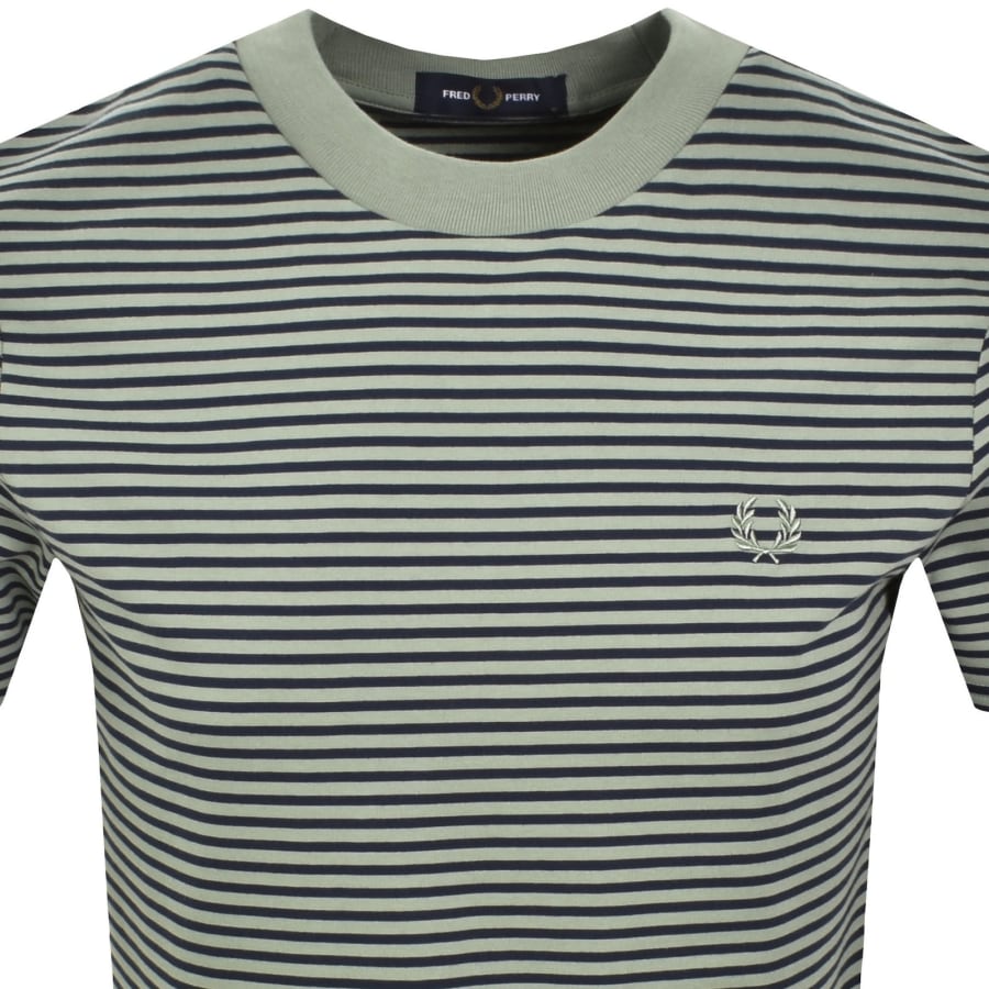 Image number 2 for Fred Perry Fine Stripe T Shirt Green