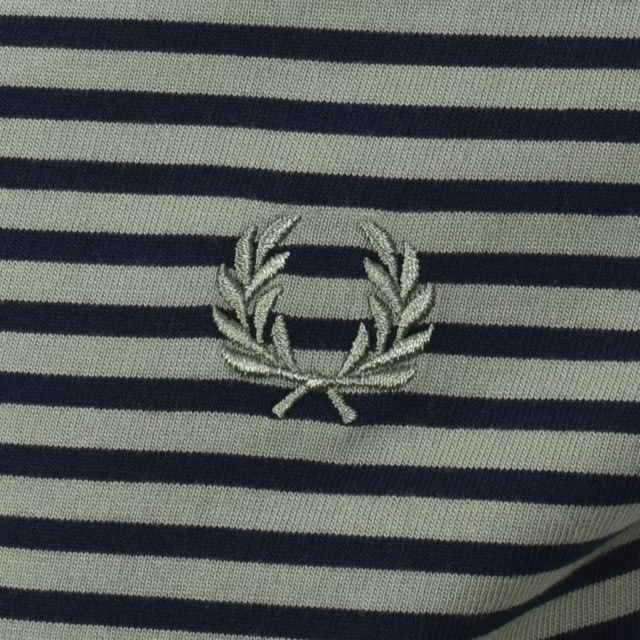 Image number 3 for Fred Perry Fine Stripe T Shirt Green