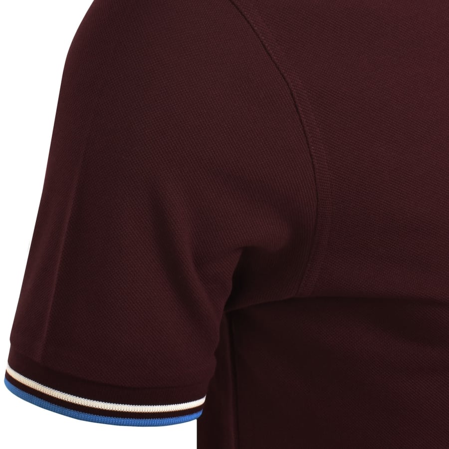 Image number 5 for Fred Perry Twin Tipped Polo T Shirt Burgundy