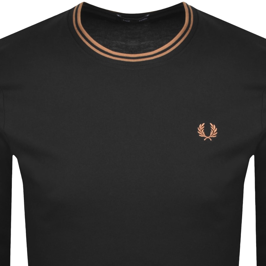 Image number 2 for Fred Perry Twin Tipped Long Sleeved T Shirt Black
