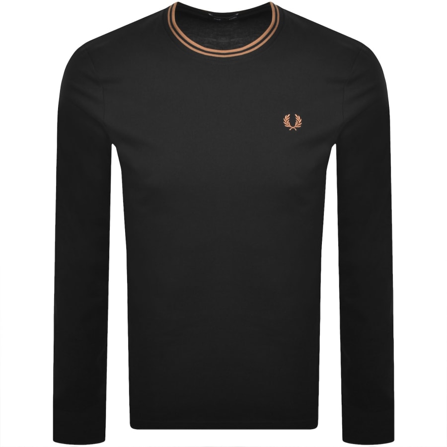 Image number 1 for Fred Perry Twin Tipped Long Sleeved T Shirt Black