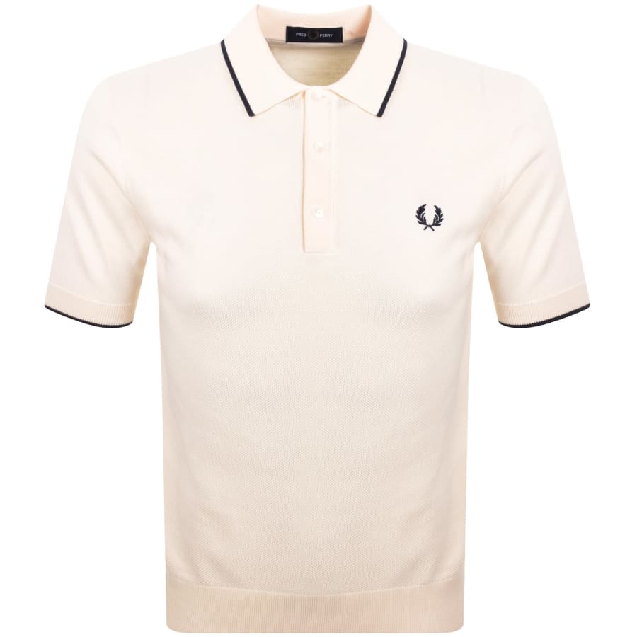 Image number 1 for Fred Perry Knit Polo T Shirt Silky Peach Cream