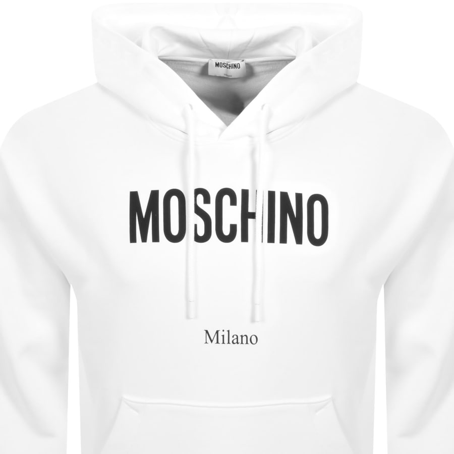 Image number 2 for Moschino Logo Hoodie White