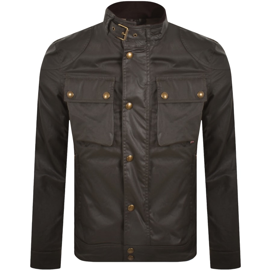 Image number 2 for Belstaff Racemaster Waxed Jacket Green