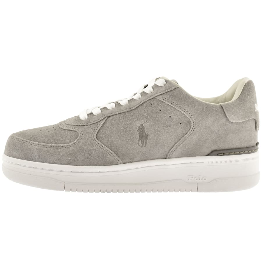 Image number 1 for Ralph Lauren Masters Court Trainers Earth Grey