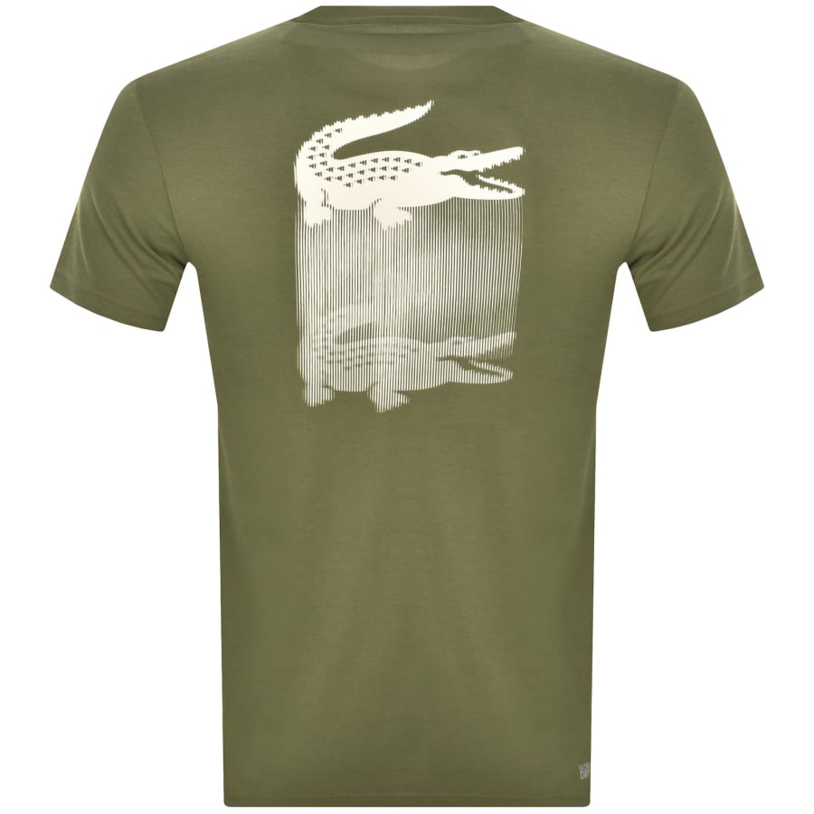 Image number 5 for Lacoste Sport Back Print T Shirt Green