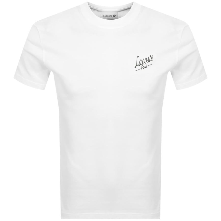 Image number 2 for Lacoste Paris Back Print T Shirt White