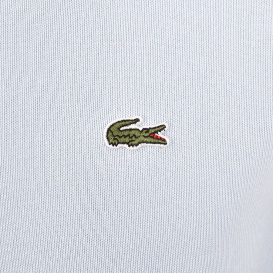 Image number 3 for Lacoste Half Zip Logo Knit Jumper Blue