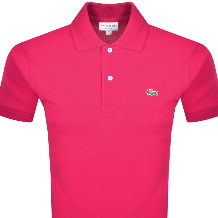 Image number 2 for Lacoste Short Sleeved Polo T Shirt Pink