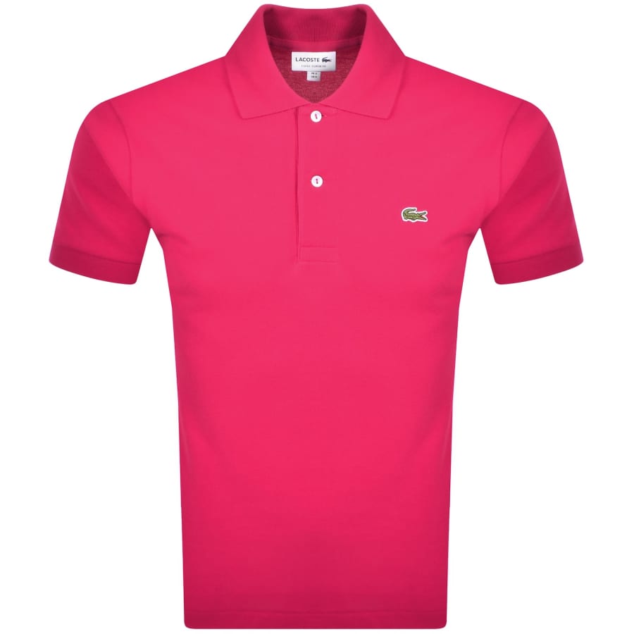 Image number 1 for Lacoste Short Sleeved Polo T Shirt Pink